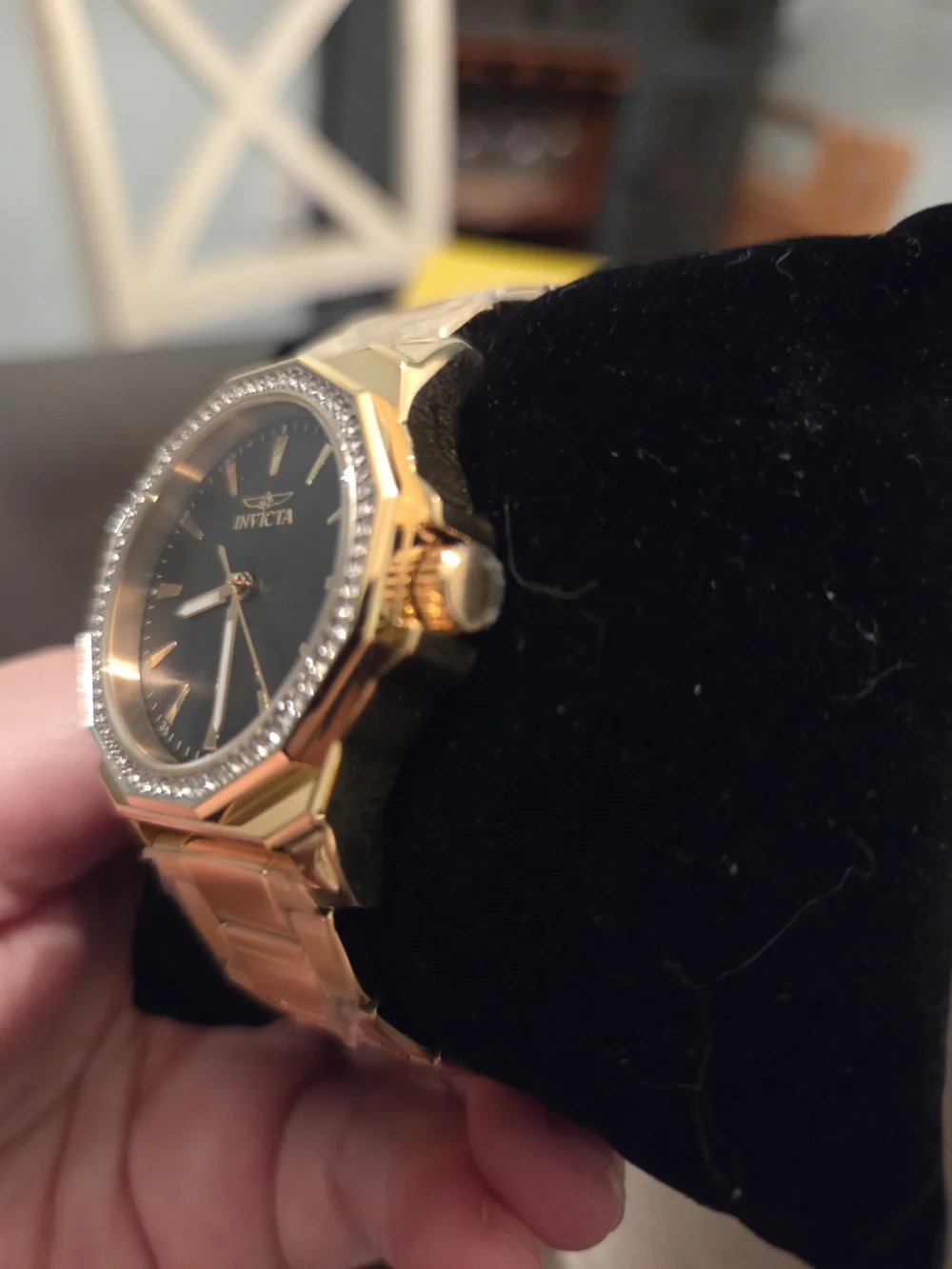 Invicta Womens Gold Tone Watch With Crystals